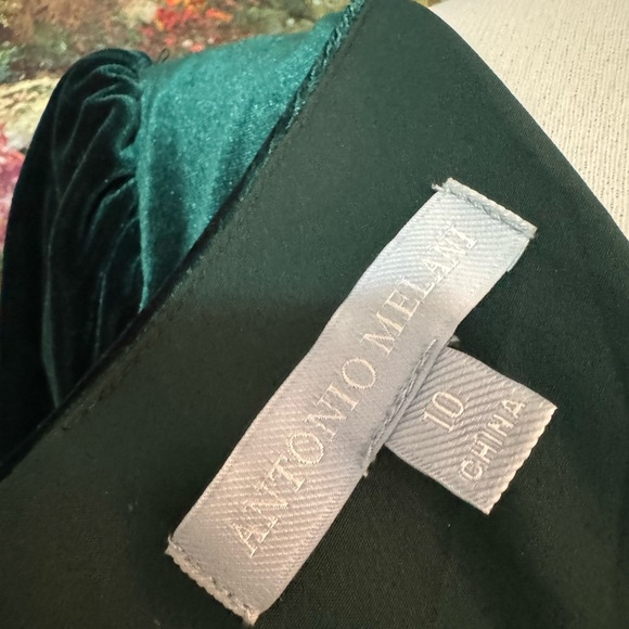 Antonio Melani x Nicola Bathie, Julianna Velvet Emerald Green Dress. Size 10 - Picture 3 of 7